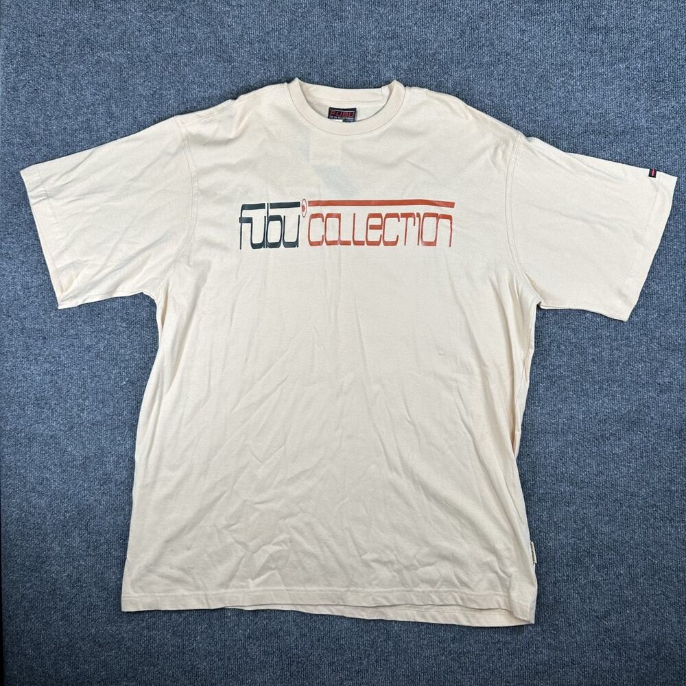 NWT FUBU Collection Streetwear Camel T-Shirt Deadstock Y2K Script Men's Size XL